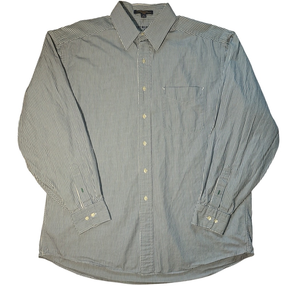 Tommy Hilfiger Men's Blue Dress Shirt Long Sleeve Button Up Neck 16